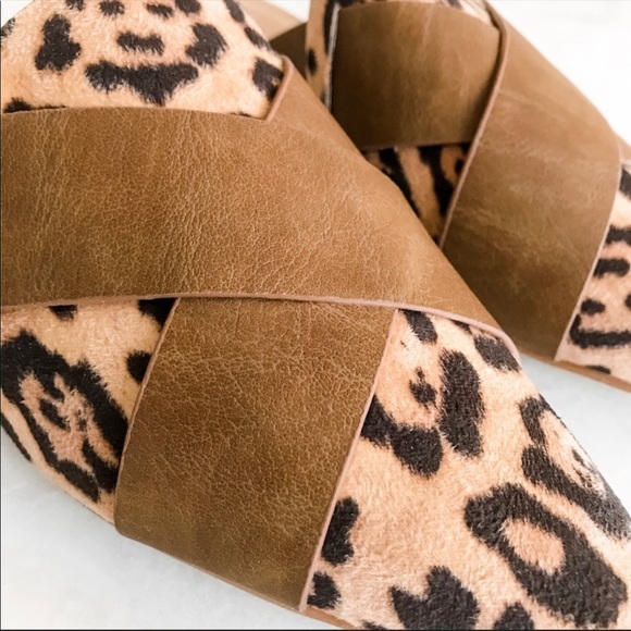 Matisse Jackyln Madewell Dolce Vita Tan Leopard Mule Slip on Flats Sz 8.5 - Picture 6 of 7